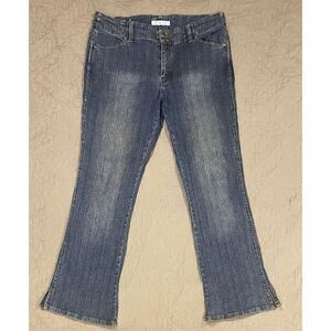 Steam 13/14 Y2K Textured Stripe Jeans Bootcut Back Pockets 90s